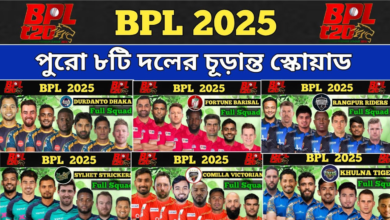 বিপিএল ২০২৫ সময়সূচী ও দল | BPL 2025 all team Squad